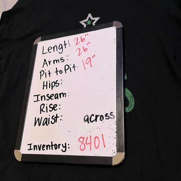 Holiday Time Merry Christmas Tree Graphic Tee Shirt Black Long Sleeves Size L - Picture 4 of 5